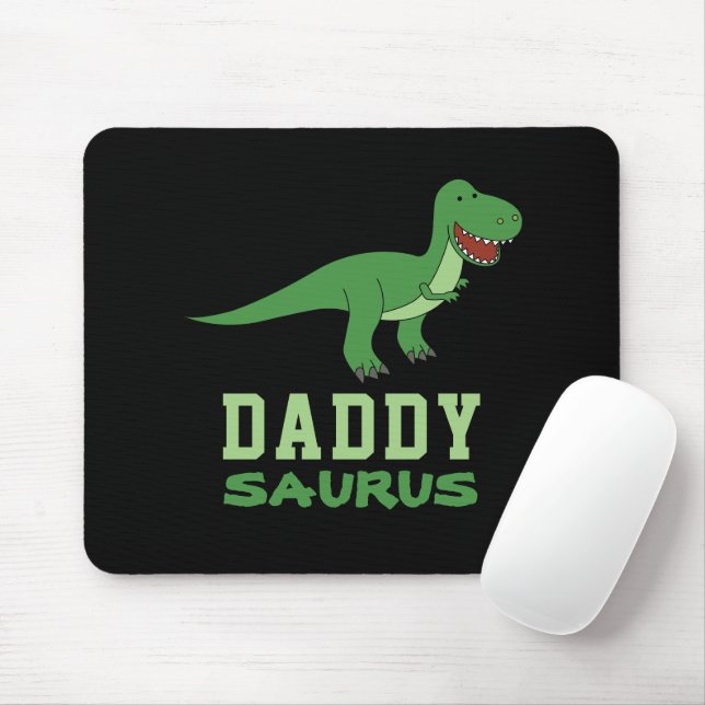 Daddysaurus Dinosaur T-Rex Dino Dad Father's Day Mouse Mat (With Mouse)
