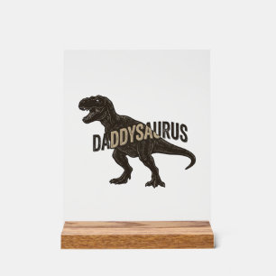 Daddysaurus Dinosaur Vintage Engraving Shirt Desig Acrylic Sign