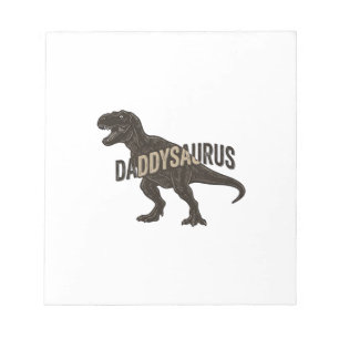 Daddysaurus Dinosaur Vintage Engraving Shirt Desig Notepad