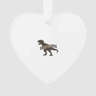 Daddysaurus Dinosaur Vintage Engraving Shirt Desig Ornament