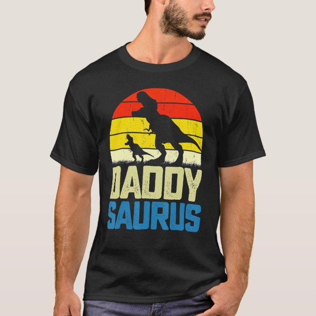 Daddysaurus Fathers Day  Daddy Saurus Men Dad T-Shirt (Front)