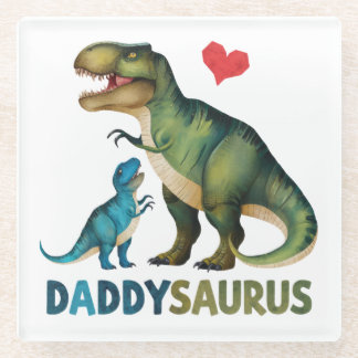 Daddysaurus Glass Coaster