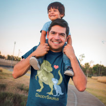 DaddySaurus Green T-Rex & Blue Baby Boy Dinosaurs