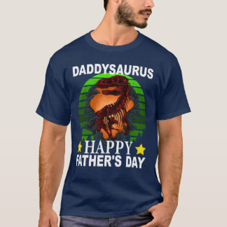 Daddysaurus Happy Fathers Day retro T-Shirt