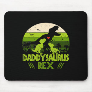 Daddysaurus Rex 2 Kids Sunset Dinosaur For Fathers Mouse Mat