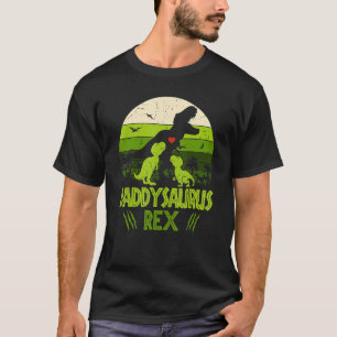 Daddysaurus Rex 2 Kids Sunset For Fathers Day T-Shirt