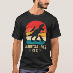 Daddysaurus Rex 2 Kids Sunset For Fathers Day T-Shirt
