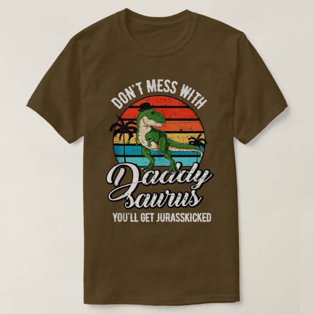 Daddysaurus Rex Dinosaur Daddy Rex Fathers Day Din T-Shirt (Design Front)