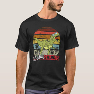 Daddysaurus Rex Dinosaur Daddy Saurus Birthday Vin T-Shirt