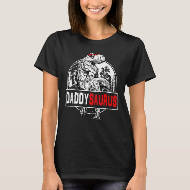 Daddysaurus Rex Dinosaur  Daddy Saurus Family T-Shirt (Front)