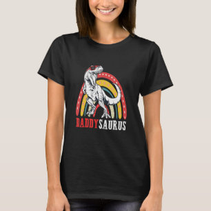 Daddysaurus Rex  Rainbow Daddy Saurus  Father Day T-Shirt