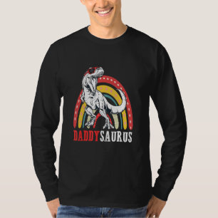 Daddysaurus Rex Rainbow Daddy Saurus Father Day T-Shirt