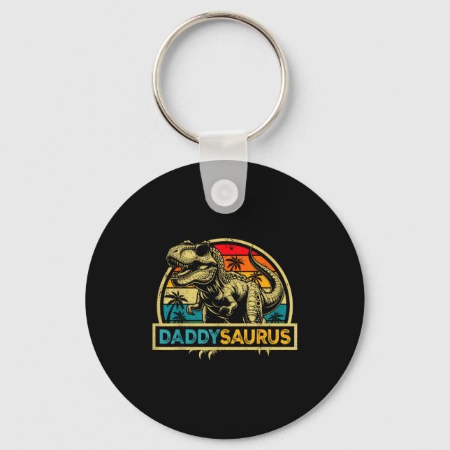 Daddysaurus T Rex Dinosaur Daddy Saurus Family Mat Key Ring (Front)
