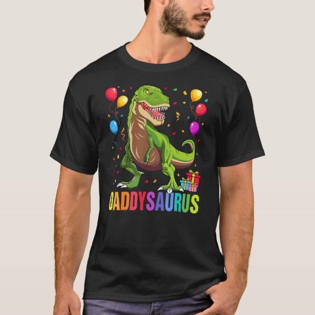 Daddysaurus T Rex Dinosaur Daddy Saurus Family Mat T-Shirt (Front)