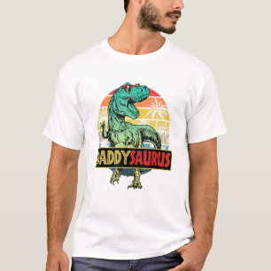Daddysaurus T Rex Dinosaur Daddy Saurus Family Mat T-Shirt