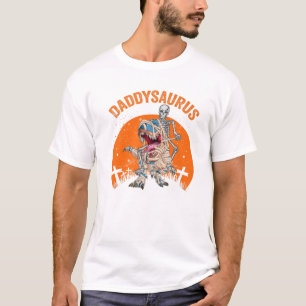Daddysaurus T Rex Dinosaur Daddy Saurus Sunset Hal T-Shirt