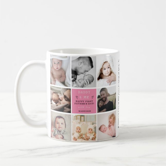 'Daddyy & Me' 1st Father's Day Photo Collage mug  (Left)
