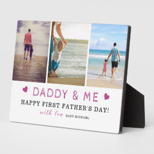 Daddyy & Me' 3-Photo Collage 1st Father's Day Plaque
