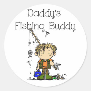 DADFISHINGBUDDY.png Classic Round Sticker