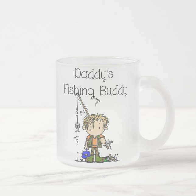 DADFISHINGBUDDY.png Frosted Glass Coffee Mug (Right)