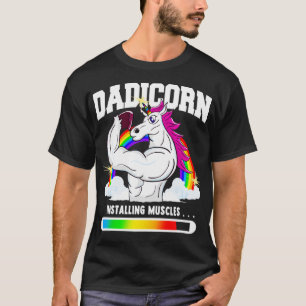 Dadicorn Dad Unicorn Installing Muscles T-Shirt