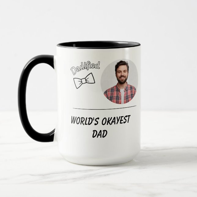 Dadified Funny Father's Day Bowtie Custom Photo Mug (Left)