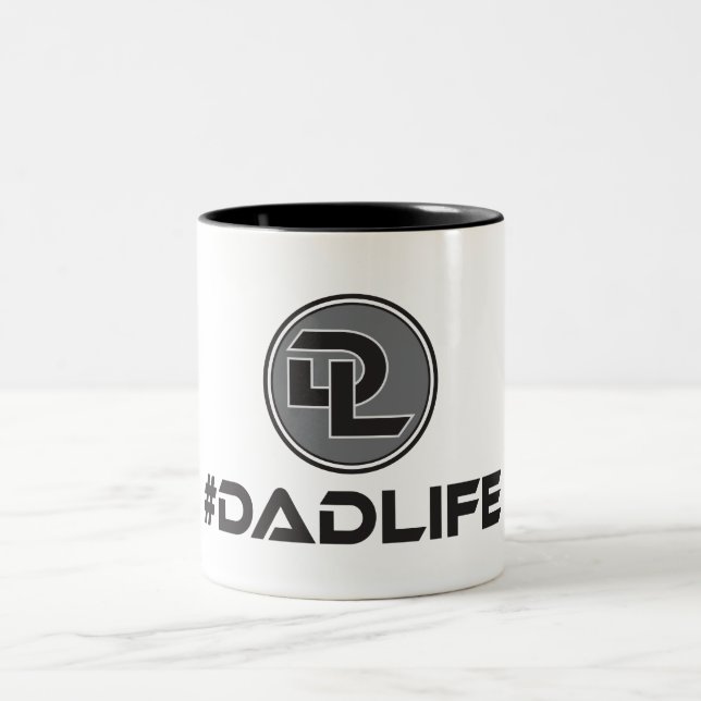 DadLife Black 11 oz Two-Tone Mug (Center)