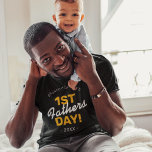 Dads 1st Father's Day T-Shirt<br><div class="desc">So this Father’s Day, give your husband a gift that he’ll never forget - a cool dad t-shirt featuring his name, the saying “1st Father’s Day”, and the year. It’s a gift that will show him how much you love and appreciate him. The best part about a personalised t-shirt is...</div>