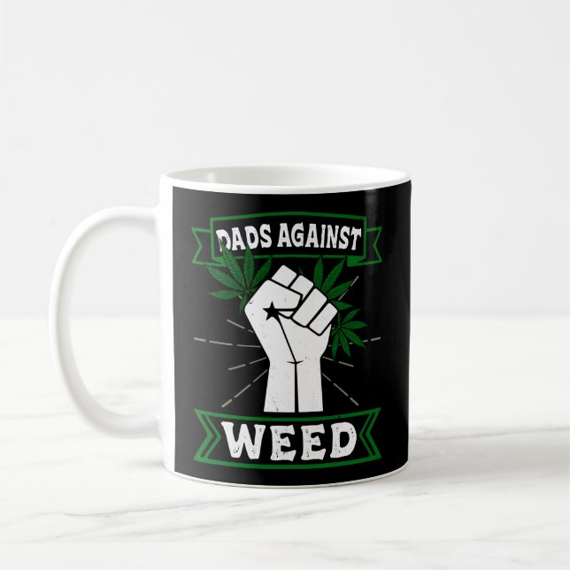 Dads Against Weed Gardening Lawn Mowing Fathers Da Coffee Mug (Left)