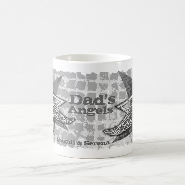 Dads Angels in stars photo grey mug (Center)