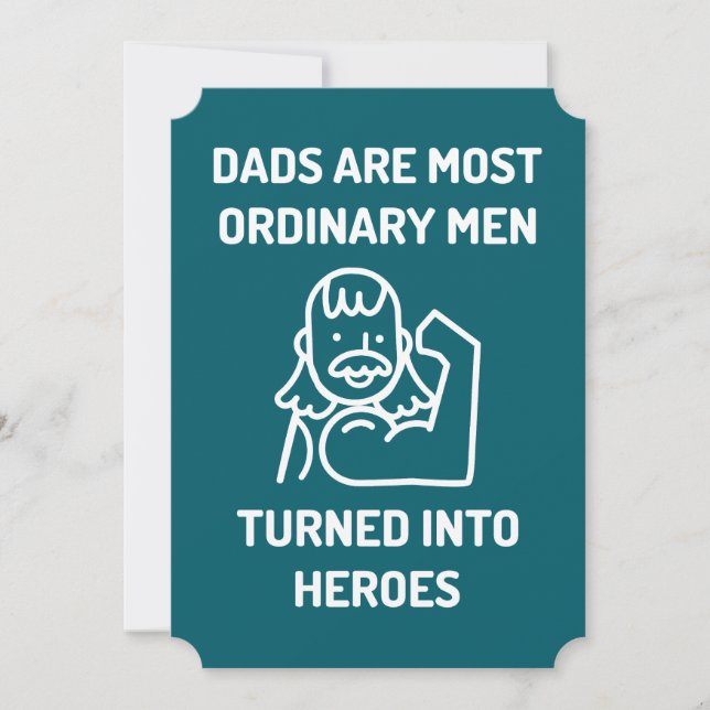 Dads Are Heroes Father’s Day Card – Flexing Dad (Front)