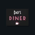 Dad's Art Deco Diner Sign<br><div class="desc">Dad's Art Deco Diner Sign Personalise this sign with any name! This Diner sign in white, red and black is a perfect accessory for your stylish house. The coffee cup adds a warm touch. Art Deco was a pastiche of many different styles, sometimes contradictory, united by a desire to be...</div>