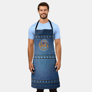 Dad's Authentic Backyard BBQ All-Over Print Apron