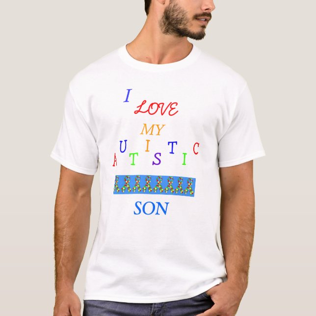 Dad's Autistic Love~Son! ~ Adult T-Shirt (Front)