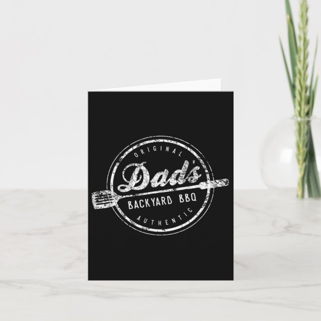 Dads Backyard Bbq Grilling Cute Fathers Day Gift  Card (Front)