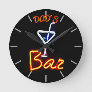 DAD'S BAR, MANCAVE, DEN - Neon Clock Customisable