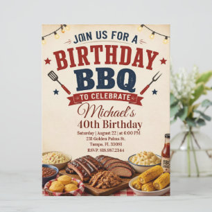 Dad's BBQ Birthday Party Invitation