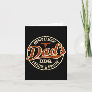 Dad's Bbq Chilling And Grilling Vintage Card