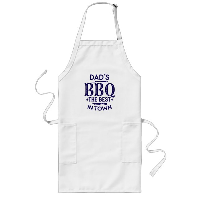 Dads BBQ (costomizable) Long Apron (Front)