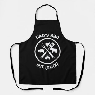 Dad's BBQ Emblem with Established Year Apron