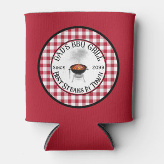 Dad's BBQ Grill Best Steaks In Town  Can Cooler