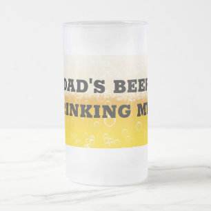 Dad's Beer Drinking Mug Frosted Glass Beer Mug