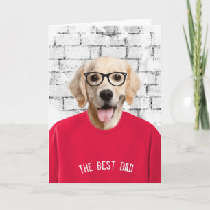 Dad's Birthday Golden Retriever in T-shirt card