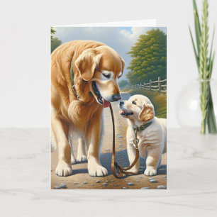 Dad's Birthday Golden Retrievers Card