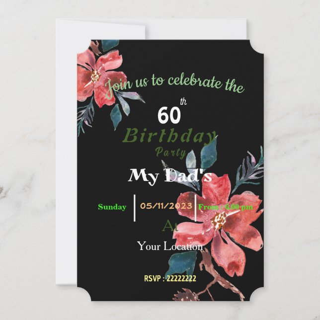 Dad's birthday invitation (Front)