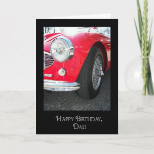 Dad's birthday-red vintage sports car card