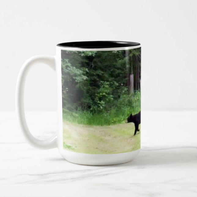 Dads Black Bear  Two-Tone Coffee Mug (Left)