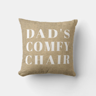 Dad's Chair Beige Linen Father's Day Cushion