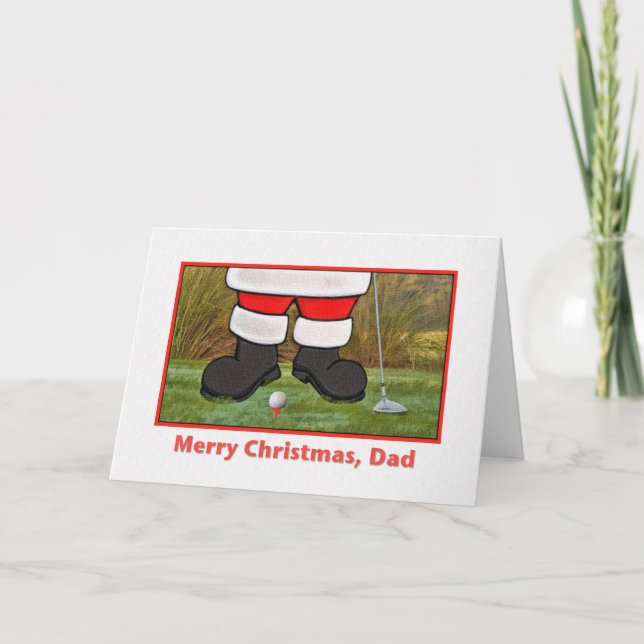 Dad's Christmas Card with Golfing Santa (Front)
