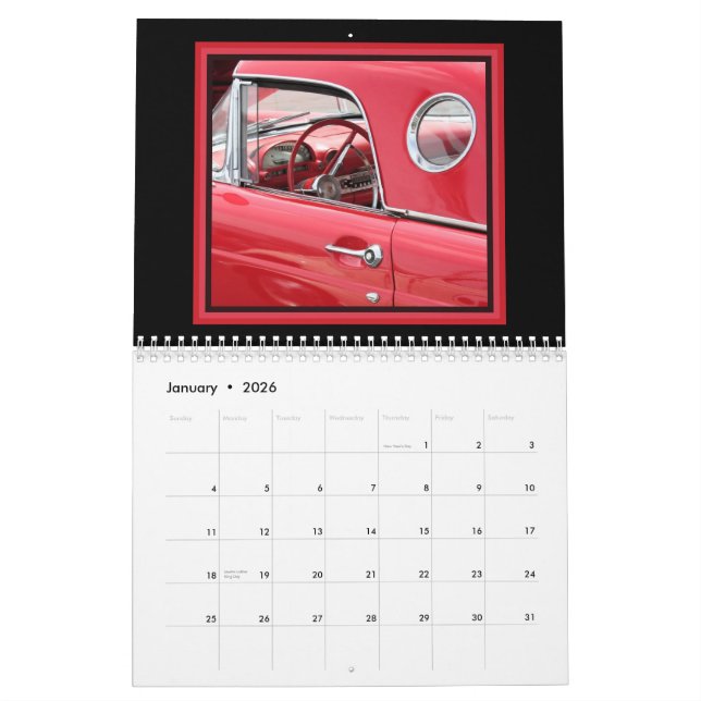 Dad's Classic Cars Calendar (Jan 2026)